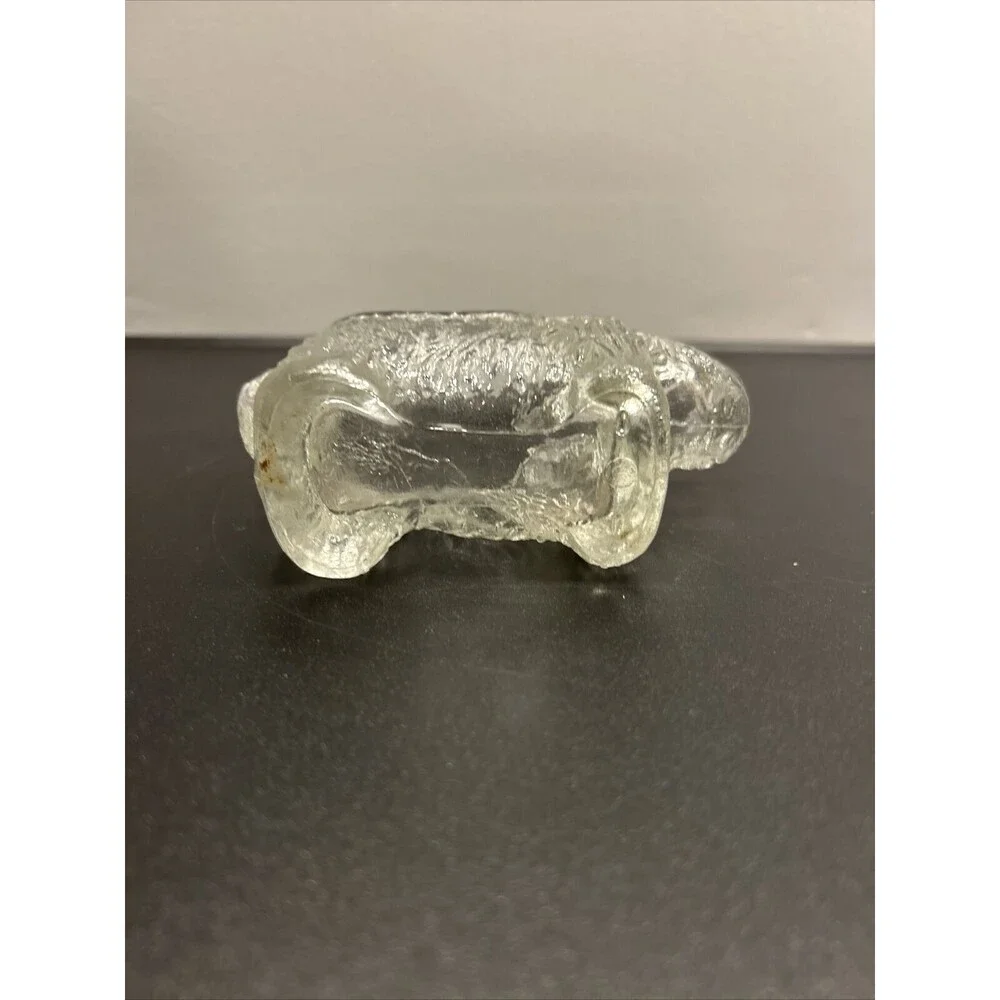 Vintage Grape Nuts L E SMITH Clear Glass Scottie Dog Creamer Spoon Holder